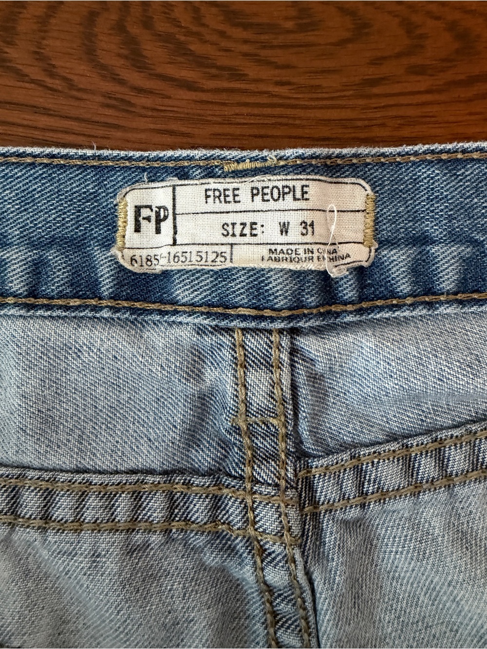 Free People Light Blue Distressed Denim Cutoff Shorts - Picture 2 of 4